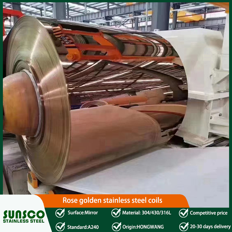 Rose golden stainless steel coils