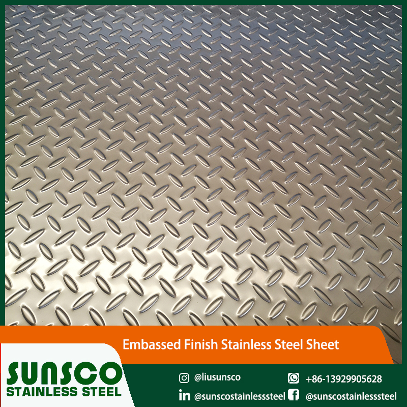 Embassed finish stainless steel sheet